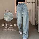 パール付デニムパンツ 春 夏 | Beststore | 詳細画像1