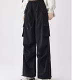【全6色】ハイウエスト & ワイドシルエット ドローストリング カーゴパンツ | Beststore | 詳細画像4