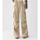 【全6色】ハイウエスト & ワイドシルエット ドローストリング カーゴパンツ | Beststore | 詳細画像8