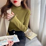 カーキ | ハイネックニットトップス ハイネックセーター カットソー | Beststore