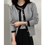 グレー | バイカラー ニットカーディガン セット | Bifrost