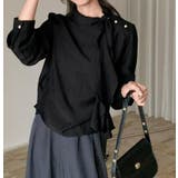 ブラック | フリルカラー シャツ | Bifrost