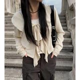 ベージュ | フリル ラップカーディガン | Bifrost