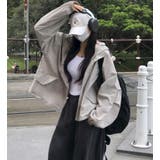 ライトグレー | ルーズシルエット フーデッドジャケット | Bifrost