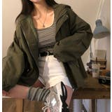 カーキ | ルーズシルエット フーデッドジャケット | Bifrost