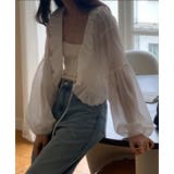 透け感 フリル クロップド ブラウス | Bifrost | 詳細画像3 