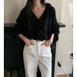 透け感 フリル クロップド ブラウス | Bifrost | 詳細画像8 