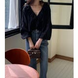 透け感 フリル クロップド ブラウス | Bifrost | 詳細画像9 