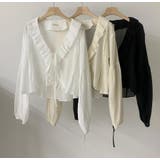 透け感 フリル クロップド ブラウス | Bifrost | 詳細画像11 