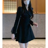 ブラック | ジャケットワンピース ベルト付き | Bifrost