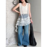 フレンチ アシメフリル ノースリーブ トップス | Bifrost | 詳細画像5 