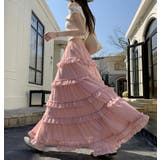 ピンク | ティアード フリル ロングスカート | Bifrost