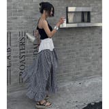 切り替え ギンガムチェック ボリュームスカート | Bifrost | 詳細画像1 