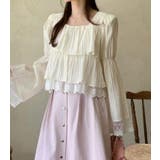 スクエアネック レースヘム クロップドトップス | Bifrost | 詳細画像3 