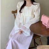 スクエアネック レースヘム クロップドトップス | Bifrost | 詳細画像4 