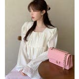 スクエアネック レースヘム クロップドトップス | Bifrost | 詳細画像5 