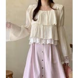 スクエアネック レースヘム クロップドトップス | Bifrost | 詳細画像6 