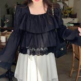 スクエアネック レースヘム クロップドトップス | Bifrost | 詳細画像7 