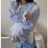 ビッグカラー レース ストライプ ブラウス | Bifrost | 詳細画像2 