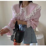 ビッグカラー レース ストライプ ブラウス | Bifrost | 詳細画像6 