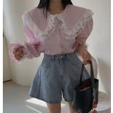 ビッグカラー レース ストライプ ブラウス | Bifrost | 詳細画像7 