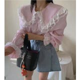 ビッグカラー レース ストライプ ブラウス | Bifrost | 詳細画像10 