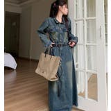 デニム ロングシャツワンピース | Bifrost | 詳細画像4 