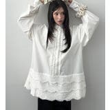 レースヘム フリルデザイン ロングシャツ | Bifrost | 詳細画像1 