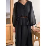 V ネック ペプラム ロングワンピース ベルト付き | Bifrost | 詳細画像9 