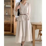 V ネック ペプラム ロングワンピース ベルト付き | Bifrost | 詳細画像16 