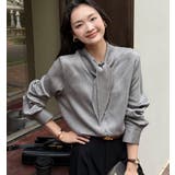 ネクタイ風 デザイン 長袖 ブラウス | Bifrost | 詳細画像2 