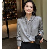 ネクタイ風 デザイン 長袖 ブラウス | Bifrost | 詳細画像5 