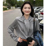 ネクタイ風 デザイン 長袖 ブラウス | Bifrost | 詳細画像9 