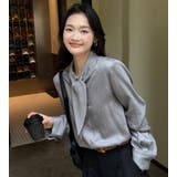 ネクタイ風 デザイン 長袖 ブラウス | Bifrost | 詳細画像12 