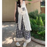 透かし編み ベスト チェック パンツ セット | Bifrost | 詳細画像2 