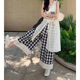 透かし編み ベスト チェック パンツ セット | Bifrost | 詳細画像4 
