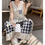 透かし編み ベスト チェック パンツ セット | Bifrost | 詳細画像7 