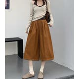 キャメル | 秋冬向け コーデュロイワイドクロップパンツ | Bifrost