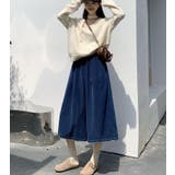 ブルー | 秋冬向け コーデュロイワイドクロップパンツ | Bifrost
