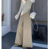 秋冬 ゆったりフリルヘムコーデュロイワイドパンツ | Bifrost | 詳細画像2 