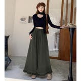 秋冬 ゆったりフリルヘムコーデュロイワイドパンツ | Bifrost | 詳細画像6 