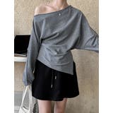 オフショルダー ドレープ ニットトップス | Bifrost | 詳細画像5 