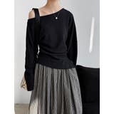 オフショルダー ドレープ ニットトップス | Bifrost | 詳細画像7 