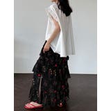 フラワープリント ティアードスカート スリット入り | Bifrost | 詳細画像1 