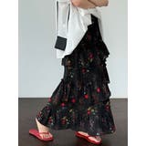 フラワープリント ティアードスカート スリット入り | Bifrost | 詳細画像7 