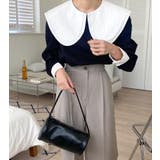 ブラック | ビッグカラー ブラウス | Bifrost