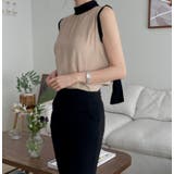 ハイネック バックリボン ノースリーブトップス | Bifrost | 詳細画像1 