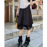 ブラック | シースルー レイヤード ドットスカート | Bifrost