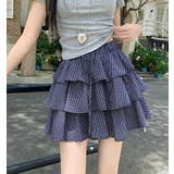 ドローストリング ティアード チェックスカート | Bifrost | 詳細画像3 