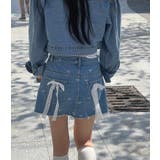 リボン刺繍 デニムミニスカート | Bifrost | 詳細画像6 